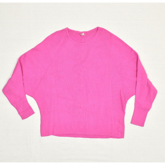 Chico's Women Pullover Sweater Crew Neck Solid Cotton Blend Pink Size 1 US Sz M - Picture 1 of 8